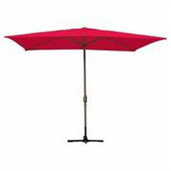 Propation 6.5 x 10 Ft. Aluminum Patio Market Umbrella Tilt with Crank - Red Fabric & Champagne Pole PR2593377 - main
